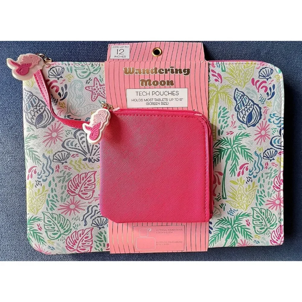 WANDERING MOON Tech Pouches Seashell Mermaid Tropical Laptop Electronic TRAVELER